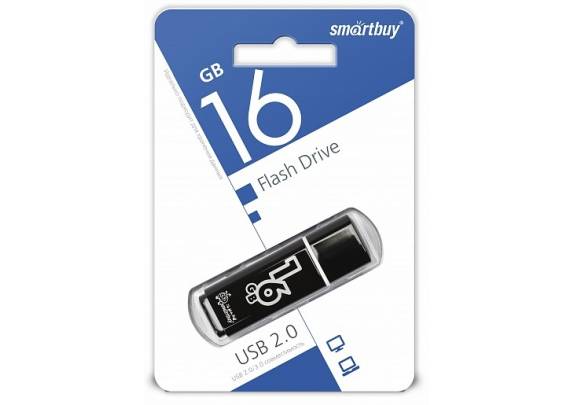 Флэш-драйв Smart Buy 16Gb Glossy Series Black