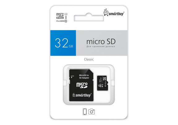 Карта памяти SDmicro 32Gb СL10ад Smart UHS-I